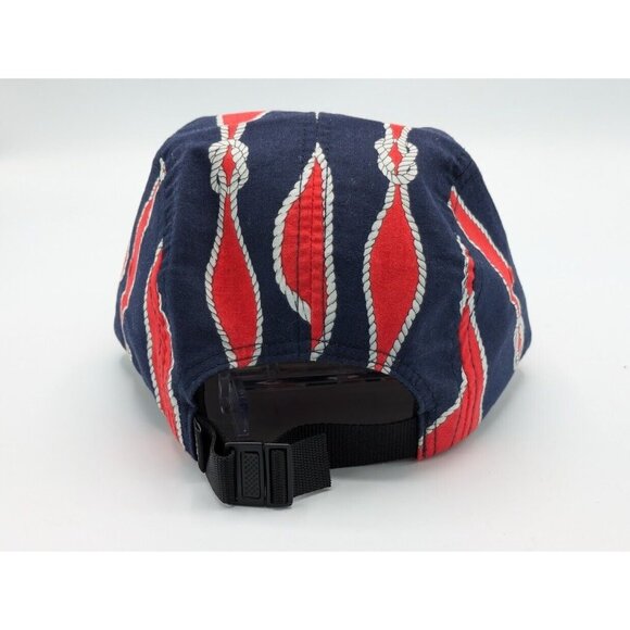 Raised By Wolves RBW 5 Panel Adjustable Size Hat Made USA  Red Navy Rope - Picture 4 of 6
